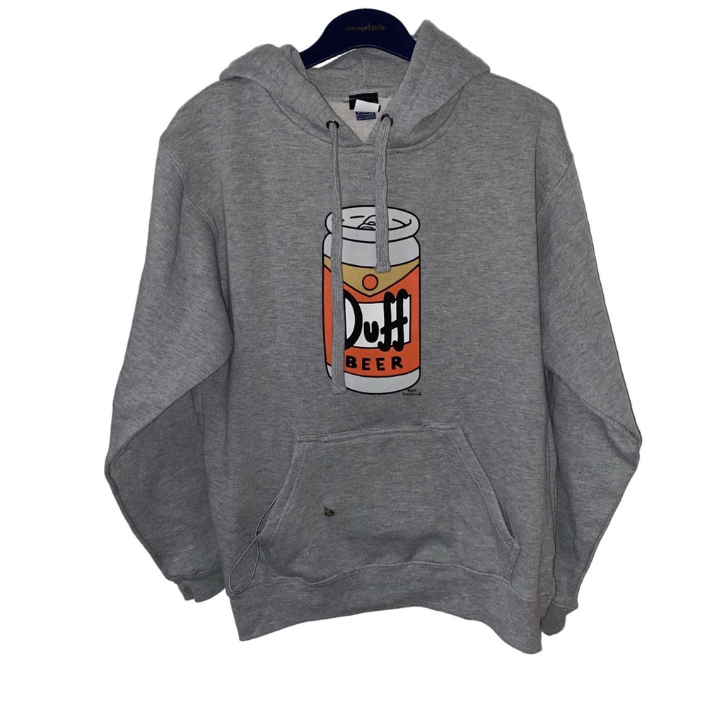 Universal Studios The Simpson’s Duff Beer Gray Hoodie with bottle opener Size S